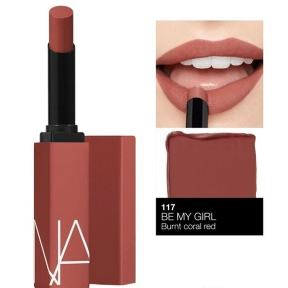 NARS Powermatte Lipstick ~ BE MY GIRL - Brurnt Coral Red 117 (1.5 gm) NIB - Picture 7 of 7